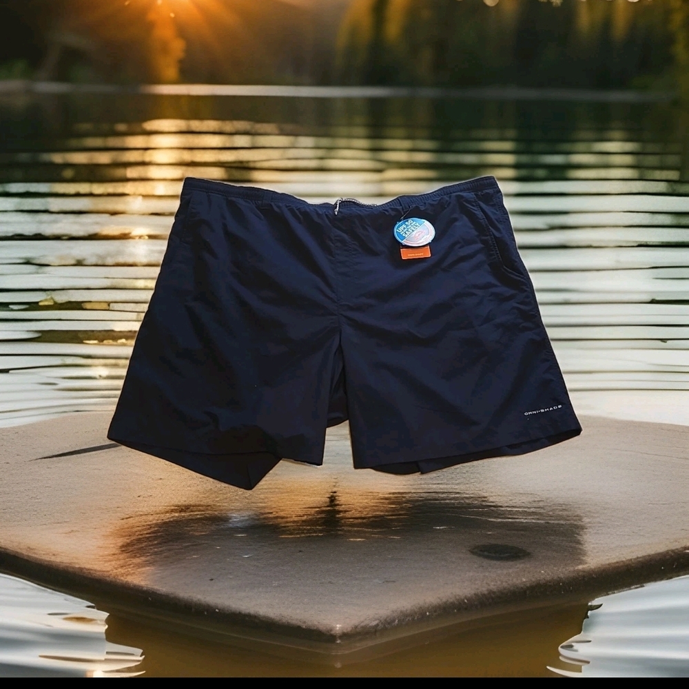 Columbia PFG Backcast III Men's 6X Water Shorts UPF 50 Lined Pockets Navy Blue